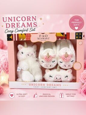 Unicorn Dreams Cozy Comfort Set - White & Pink